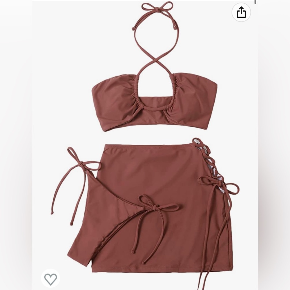Zaful 3 Piece Bikini + Skirt Set, S